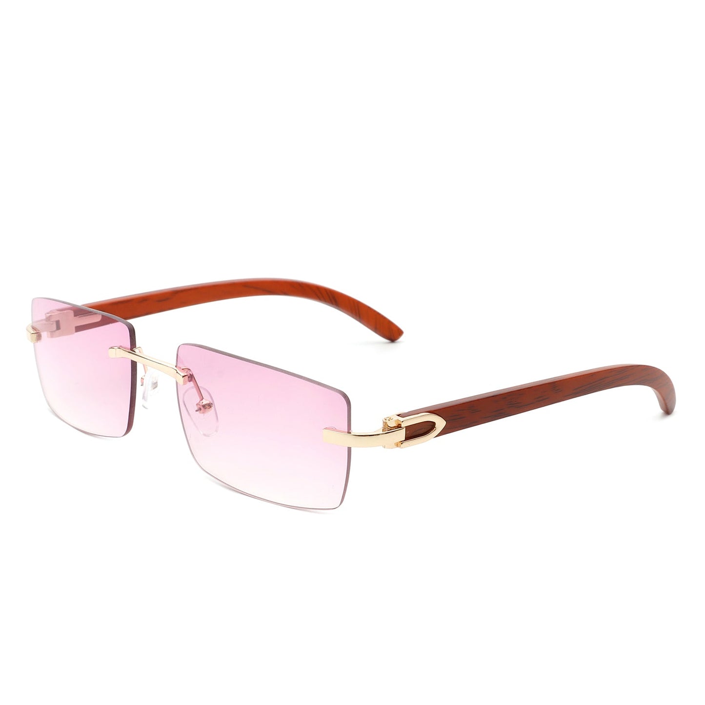Oceanize - Rectangle Rimless Retro Frameless Fashion Tinted Sunglasses-7