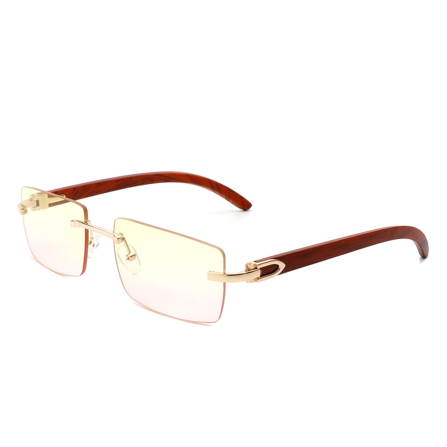 Oceanize - Rectangle Rimless Retro Frameless Fashion Tinted Sunglasses-8