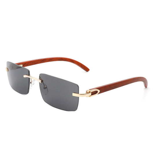 Oceanize - Rectangle Rimless Retro Frameless Fashion Tinted Sunglasses-0